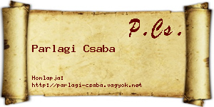 Parlagi Csaba névjegykártya